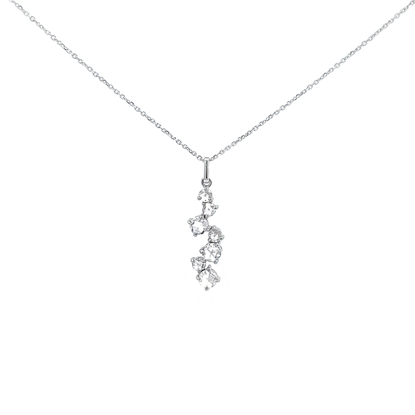 Rose-cut Diamond Pendant in White Gold