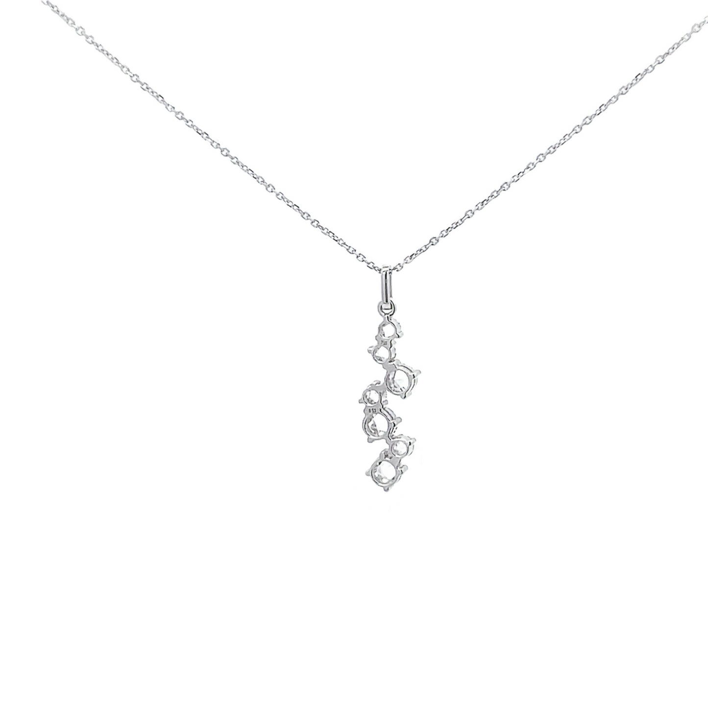 Rose-cut Diamond Pendant in White Gold