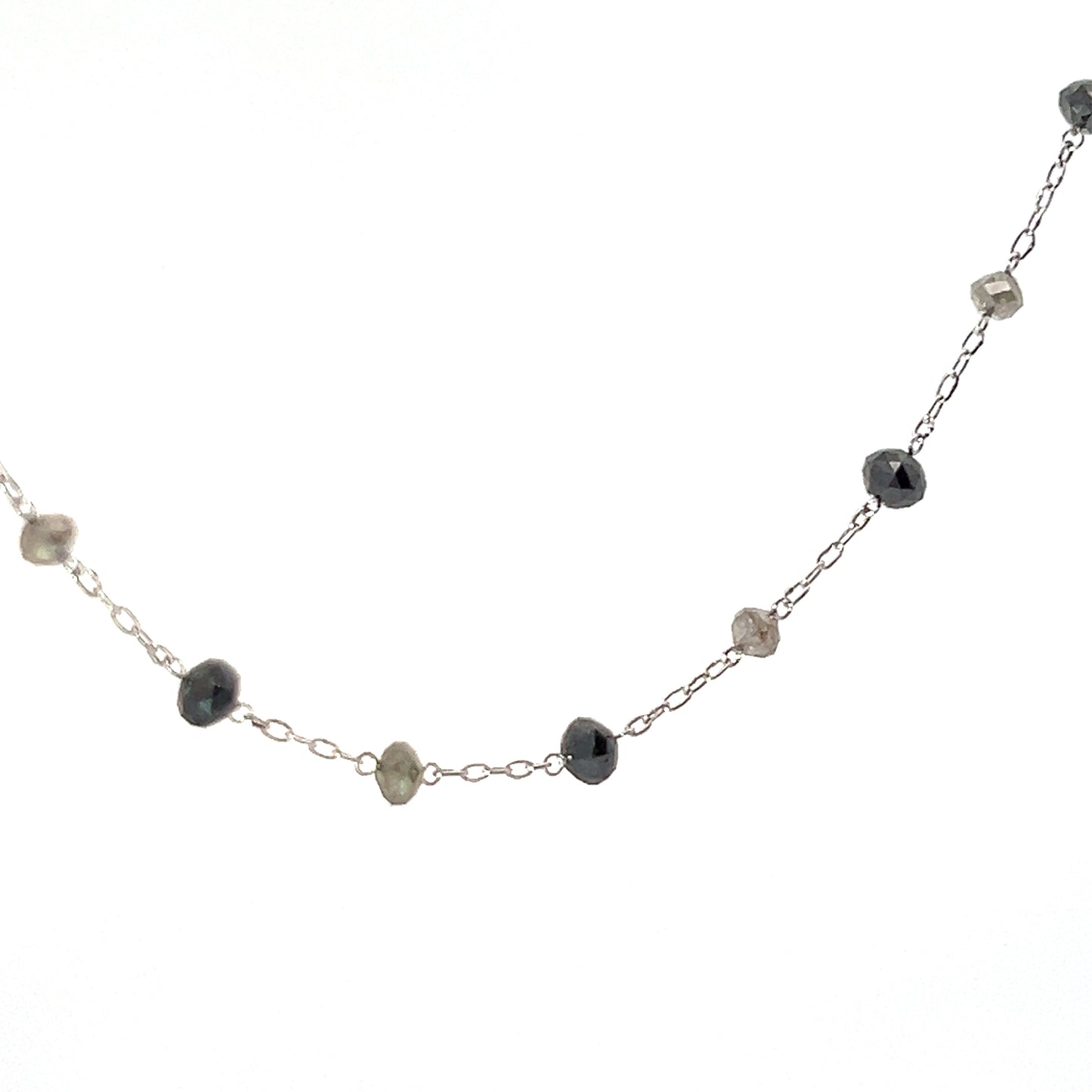 Salt & Pepper Diamond Station Necklace