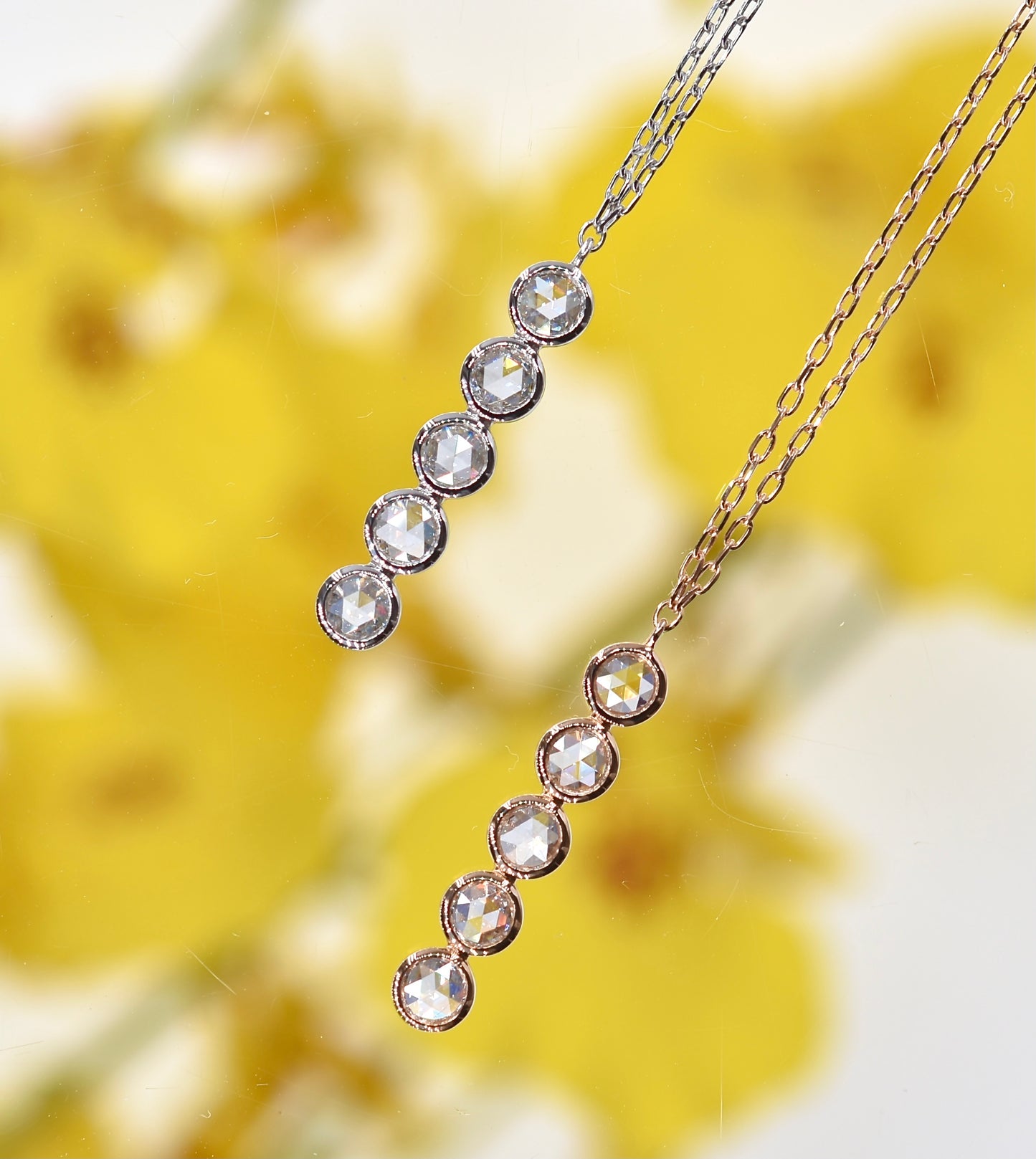 Rose-cut Diamond Pendant in Rose Gold