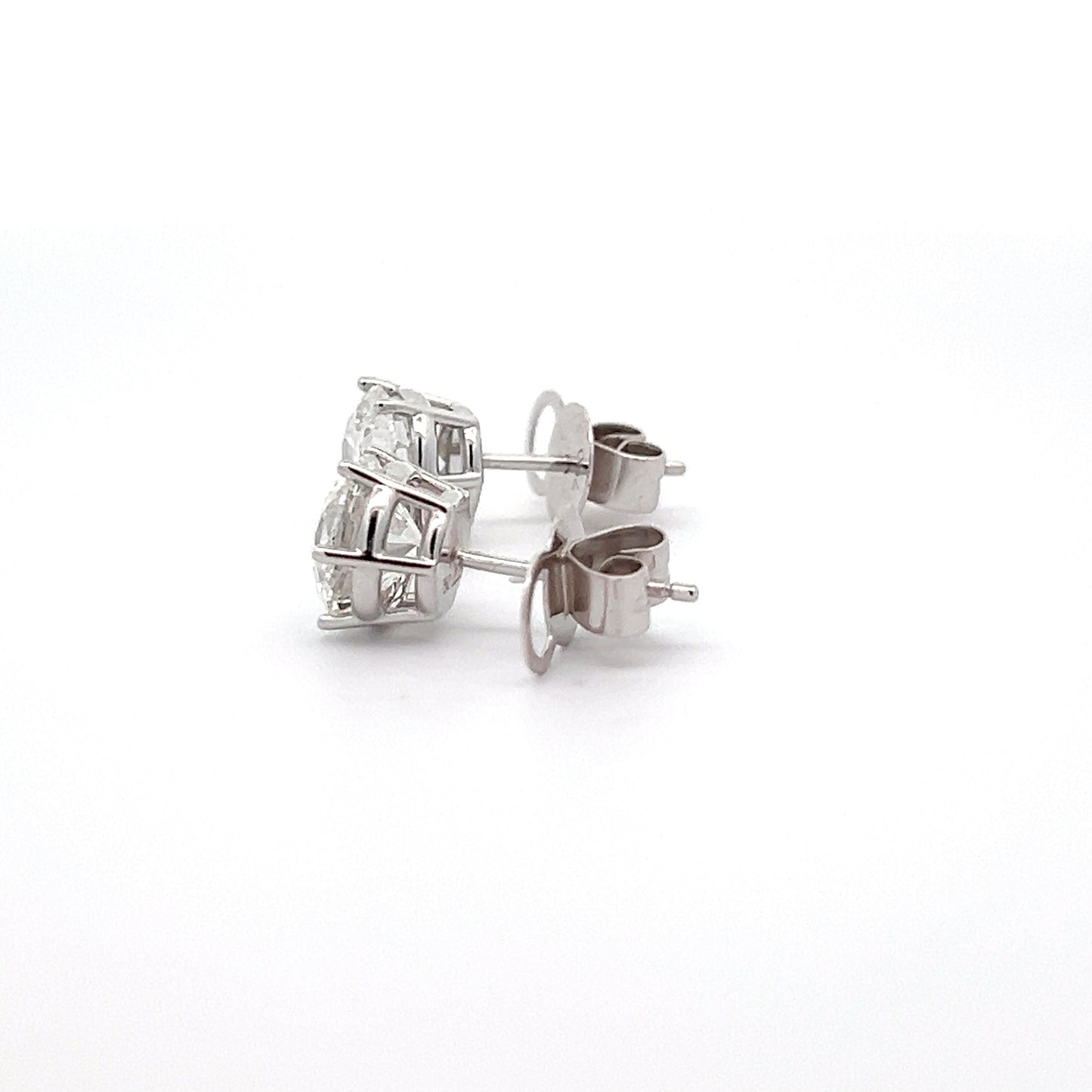 Round 4.10ct Lab-grown Diamond Studs in 18K White Gold