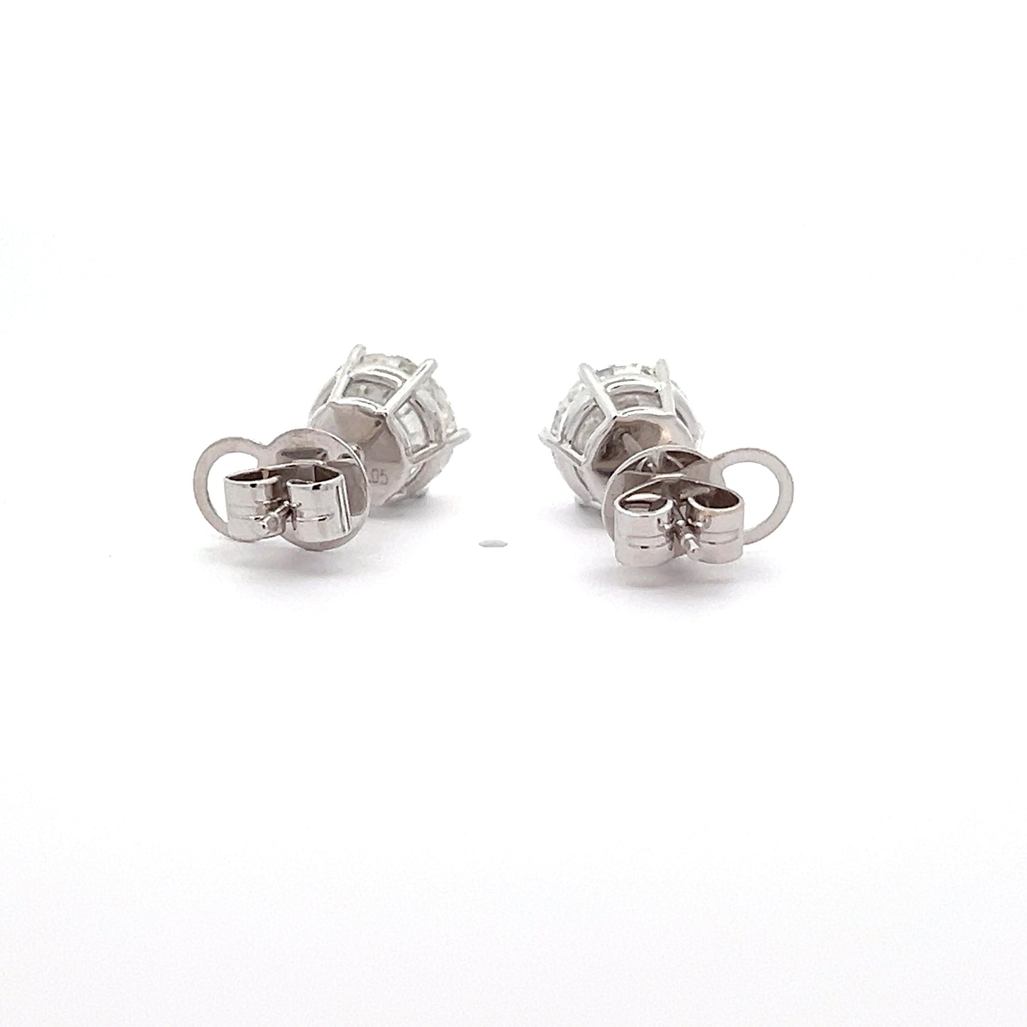 Round 4.10ct Lab-grown Diamond Studs in 18K White Gold