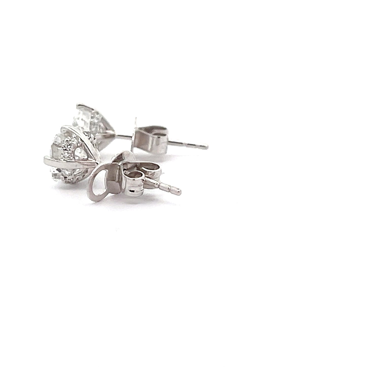 Asschur-cut 2.54ct Lab-grown Diamond Studs in White Gold
