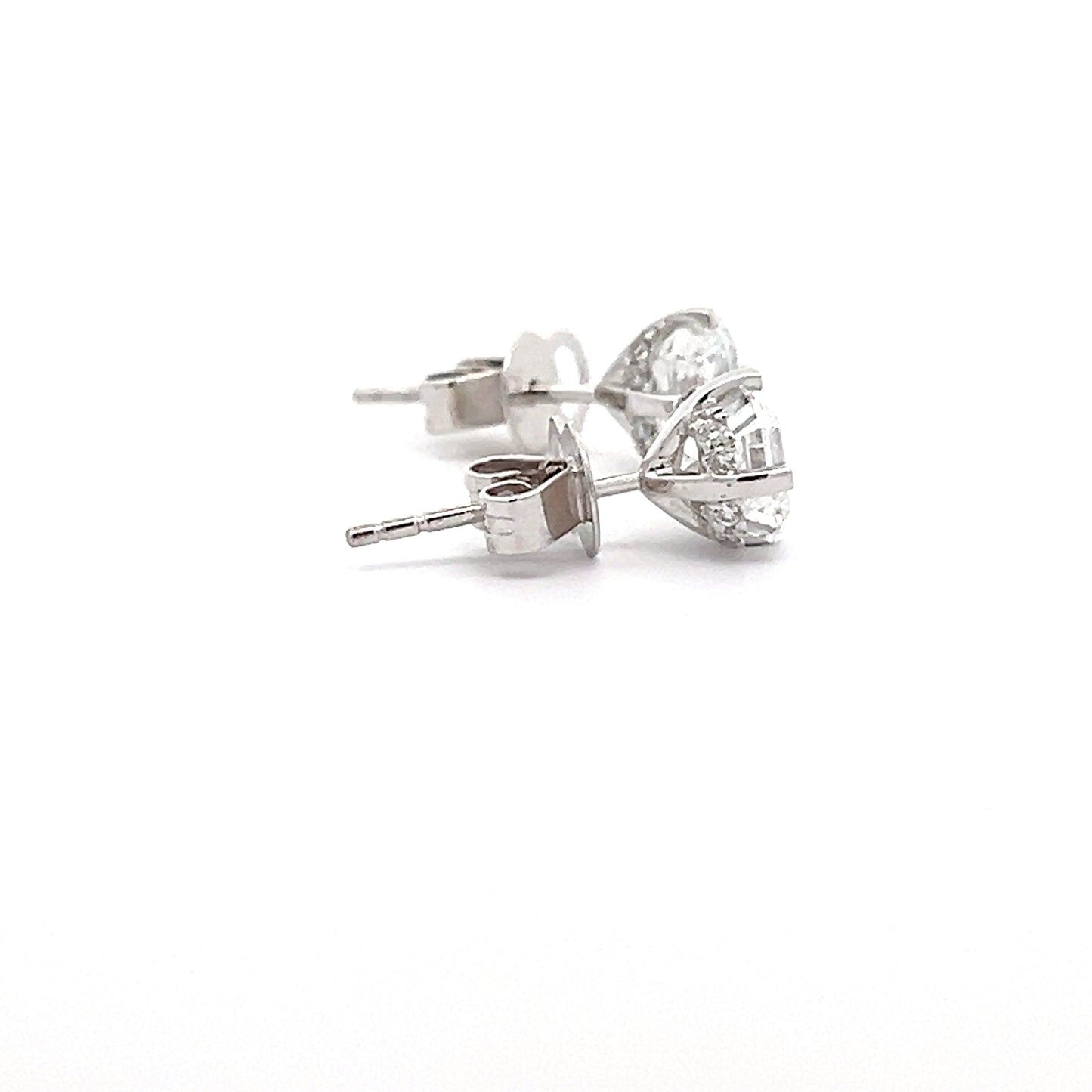 Asschur-cut 2.54ct Lab-grown Diamond Studs in White Gold