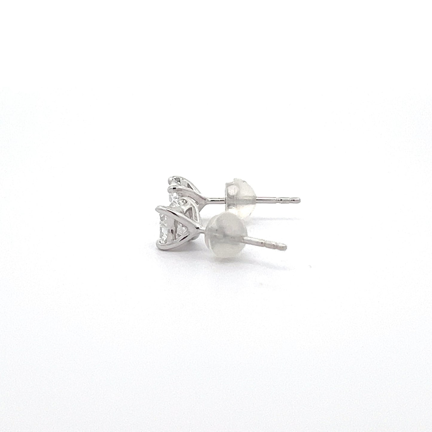 Lily-cut 1.05ct Lab-grown Diamond Studs in Rhodium Plated Silver