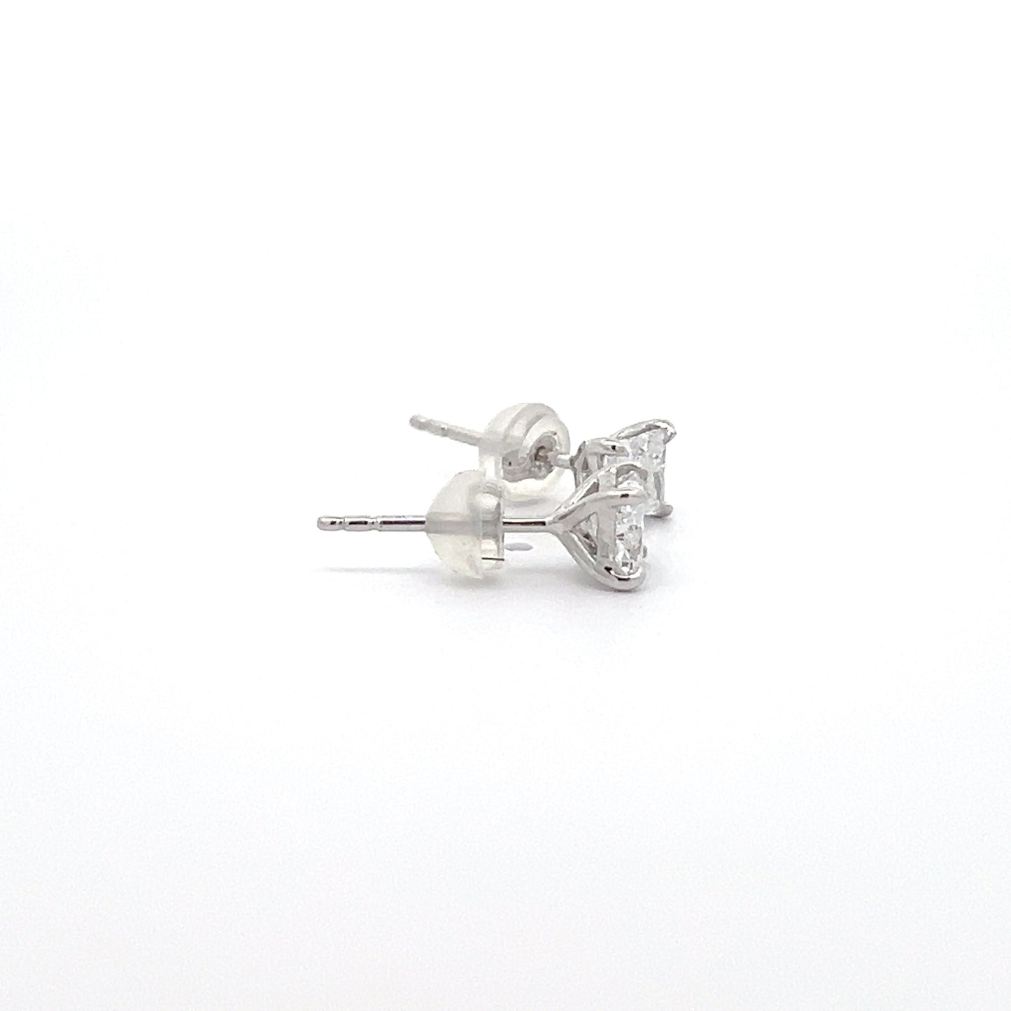 Lily-cut 1.05ct Lab-grown Diamond Studs in Rhodium Plated Silver