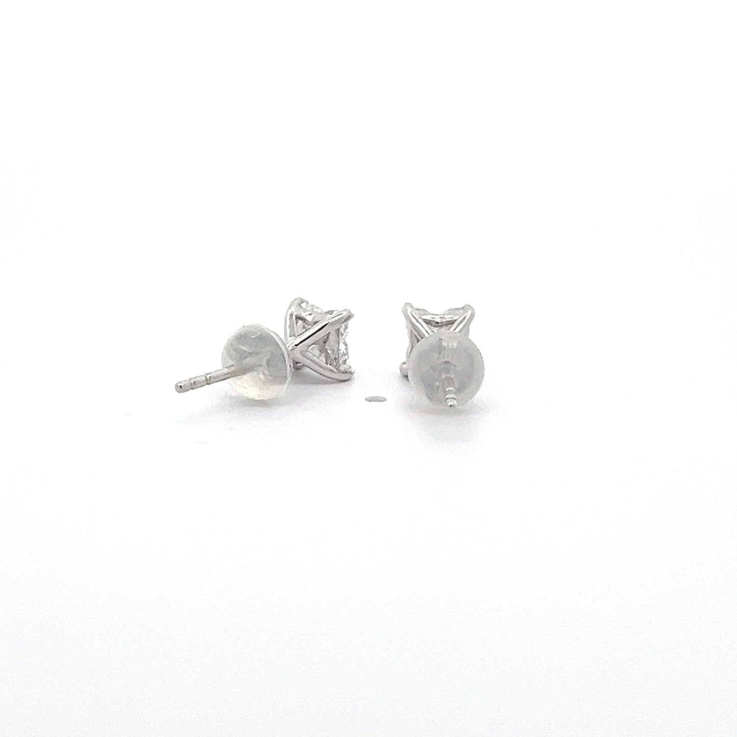 Lily-cut 1.05ct Lab-grown Diamond Studs in Rhodium Plated Silver