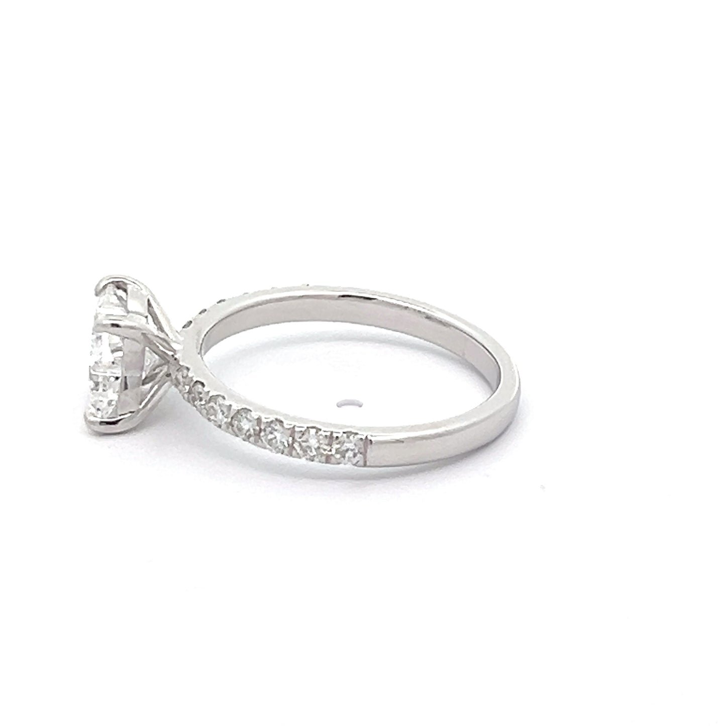 Lily-cut 1.20ct Lab-grown Diamond Ring in Rhodium Plated Silver