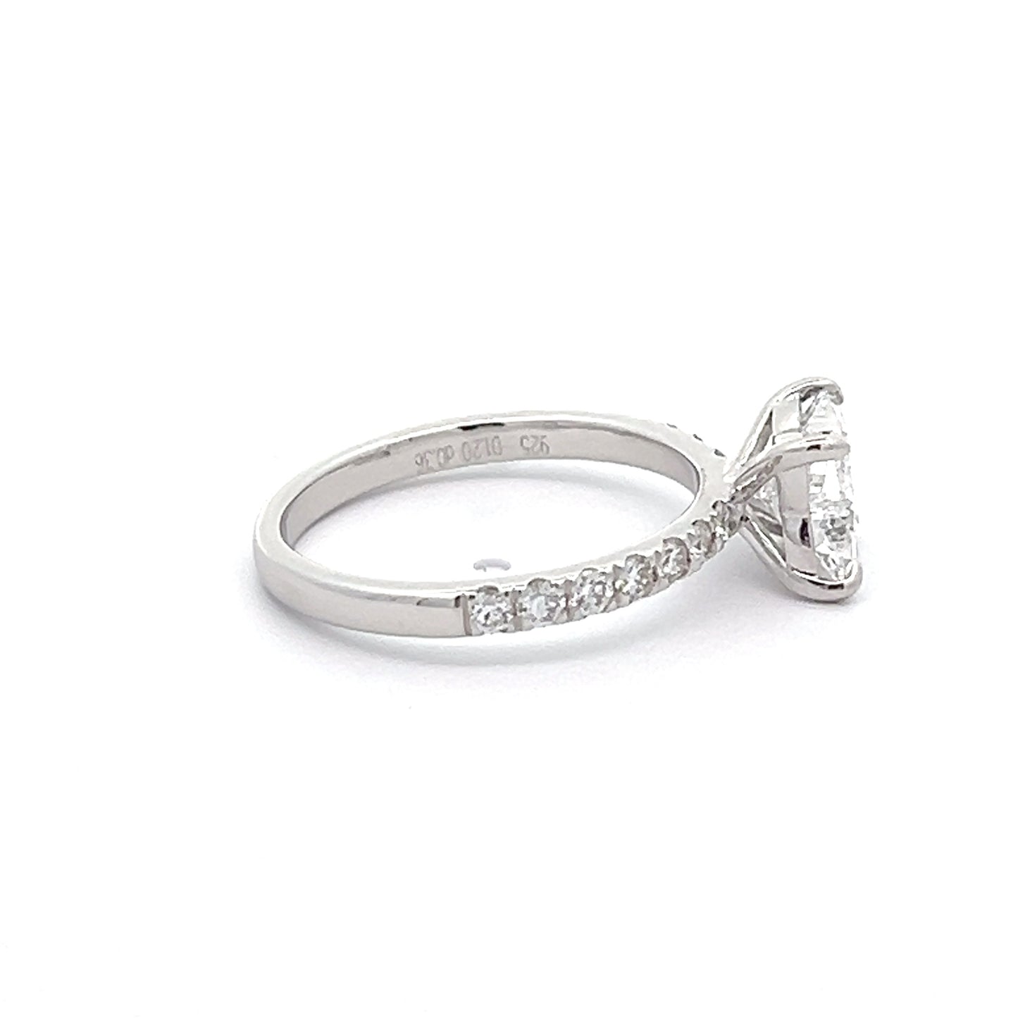 Lily-cut 1.20ct Lab-grown Diamond Ring in Rhodium Plated Silver