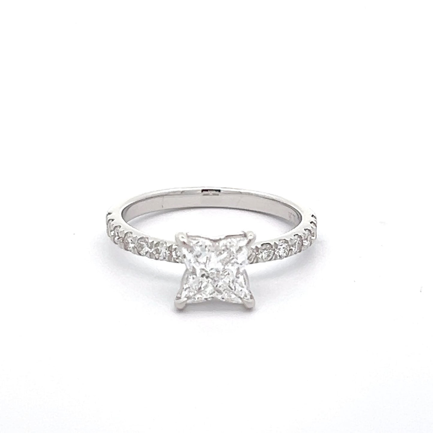 Lily-cut 1.20ct Lab-grown Diamond Ring in Rhodium Plated Silver