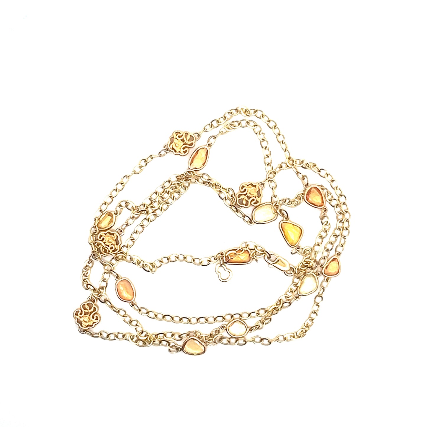 Yellow and Orange Sapphire Necklace
