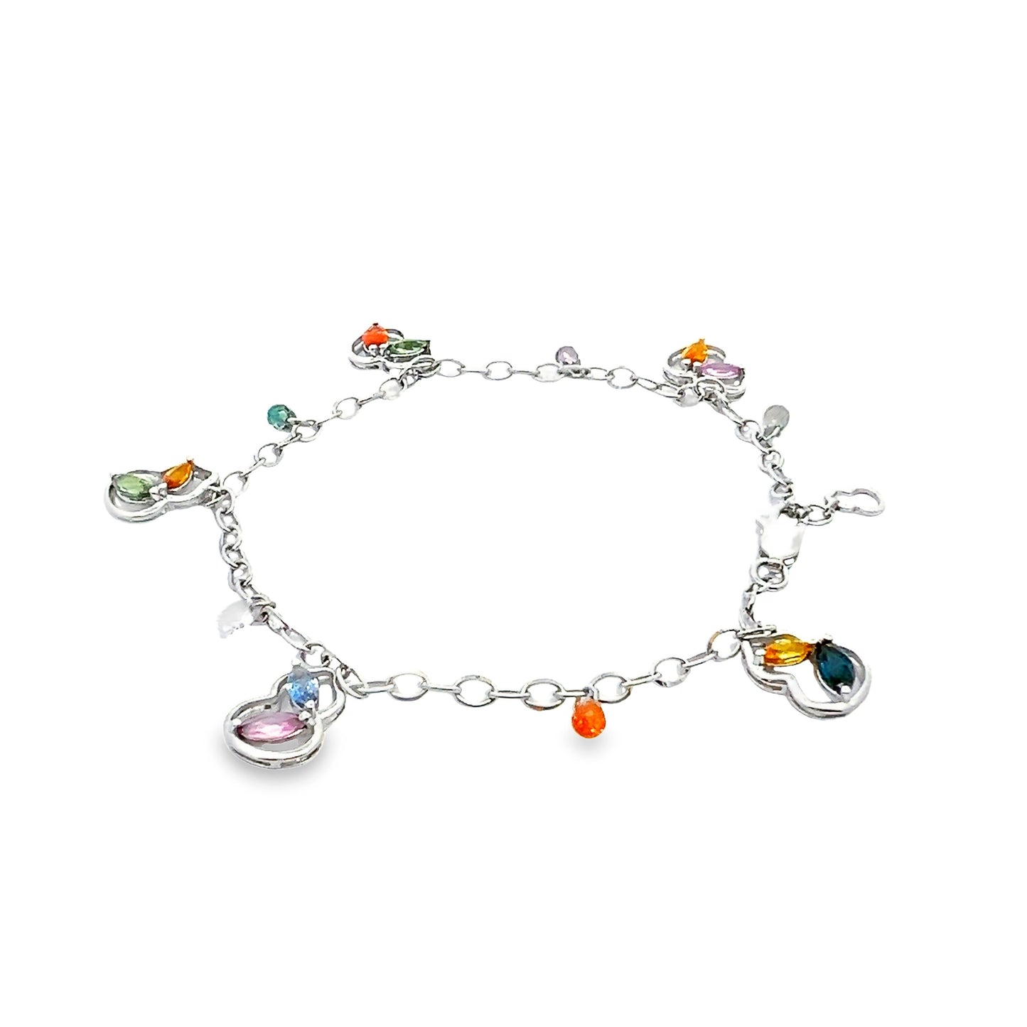 Multicolor Wulu Sapphire Bracelet in White Gold