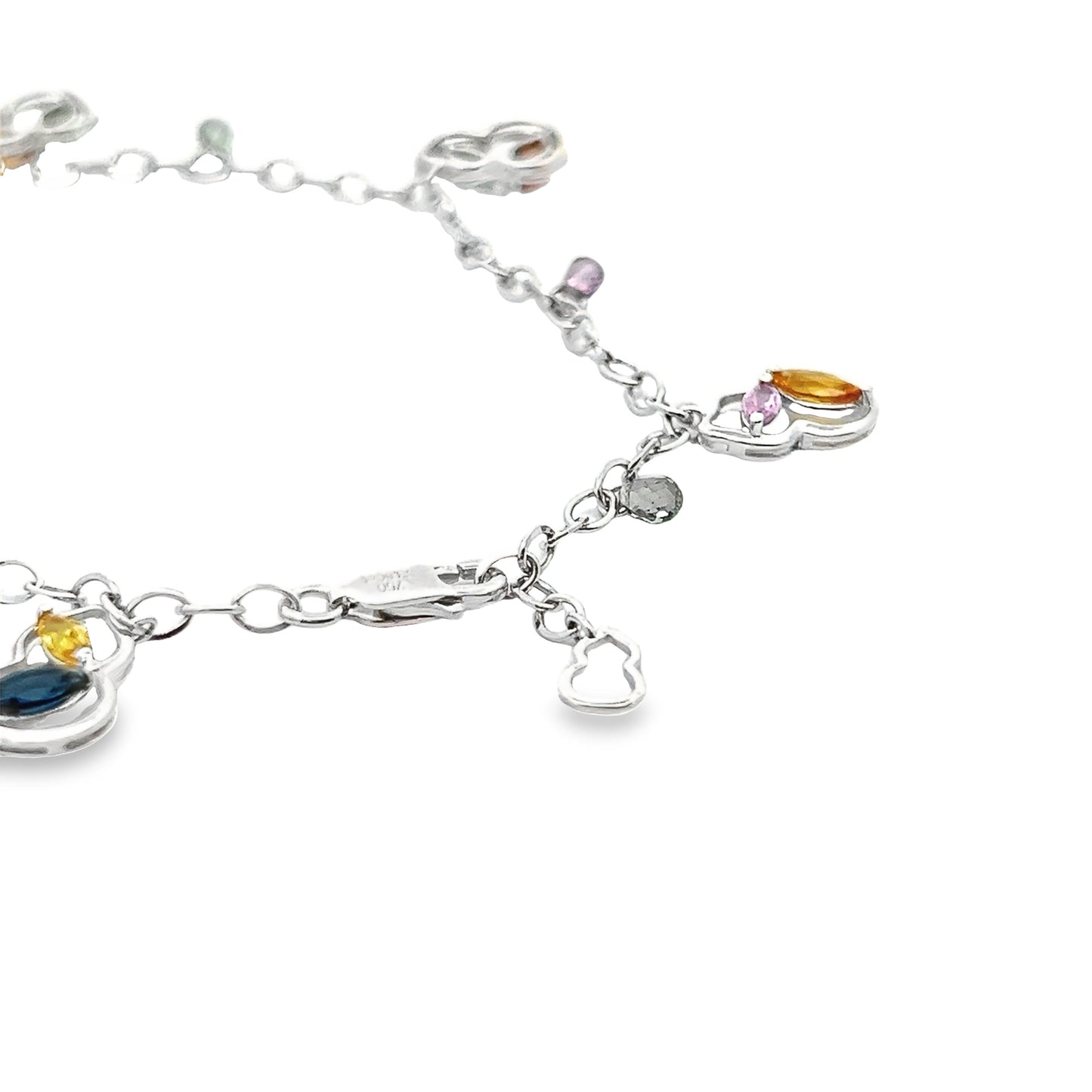 Multicolor Wulu Sapphire Bracelet in White Gold