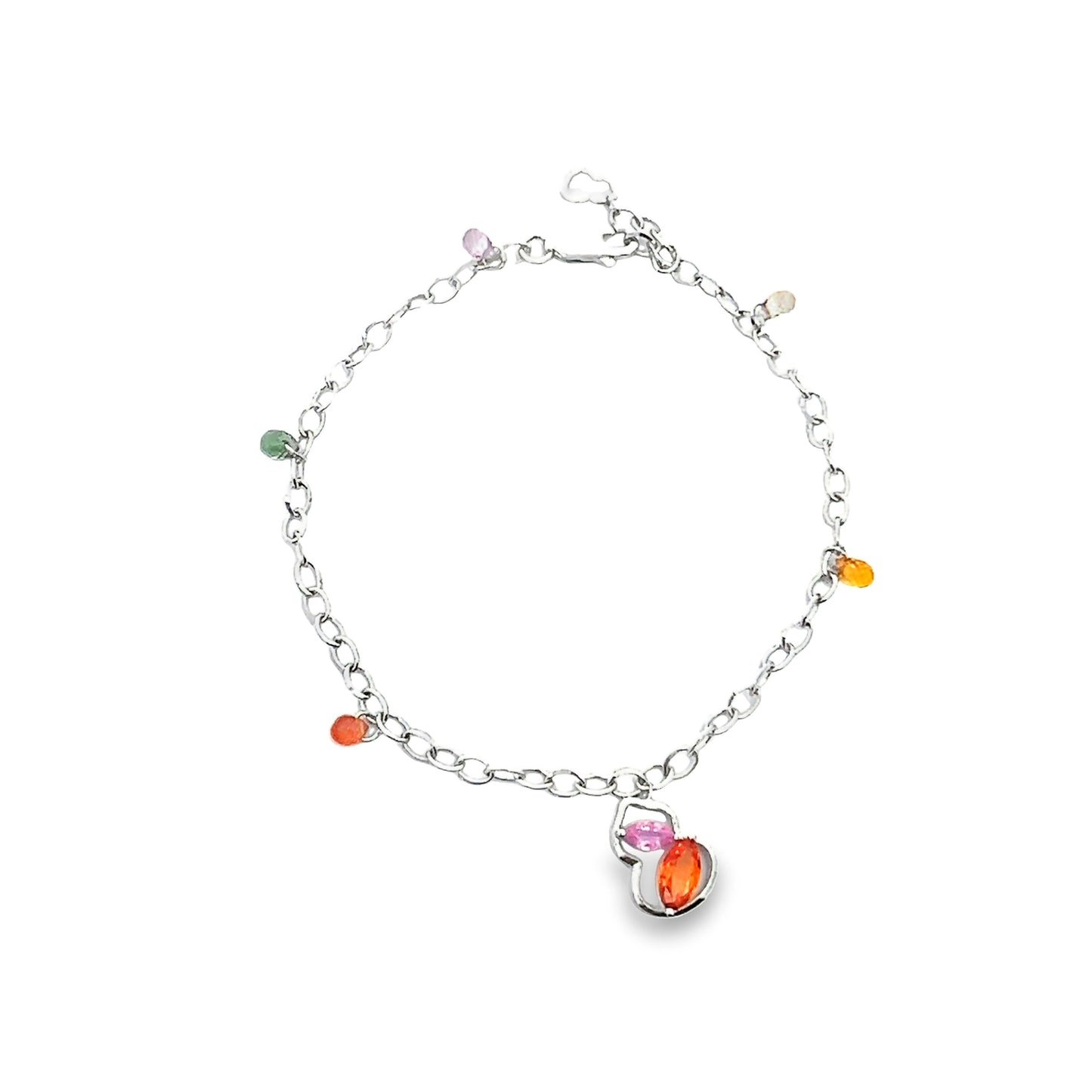 Multicolor Wulu Sapphire Bracelet in White Gold