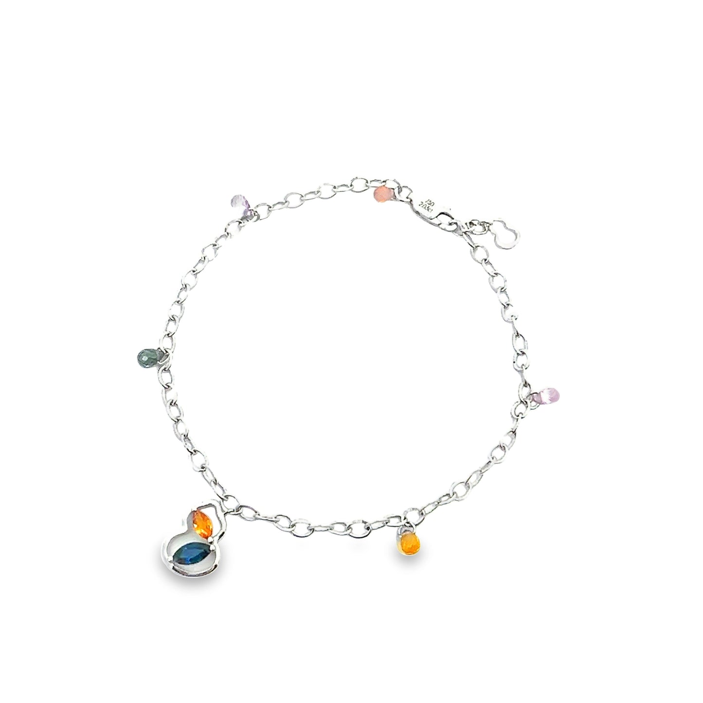 Multicolor Wulu Sapphire Bracelet in White Gold