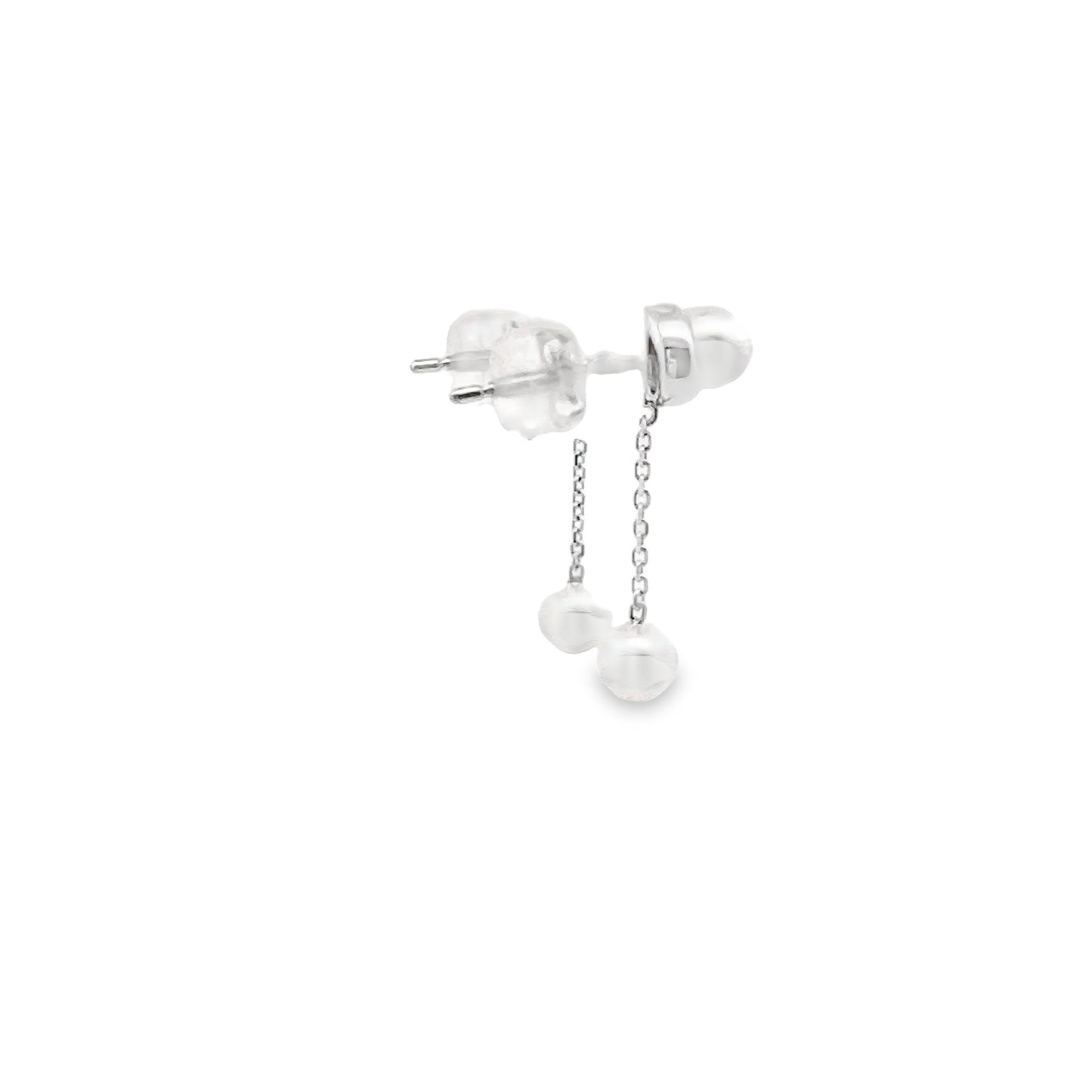 Akoya Pearl Studs with Detachable Pearl Drops in White Gold