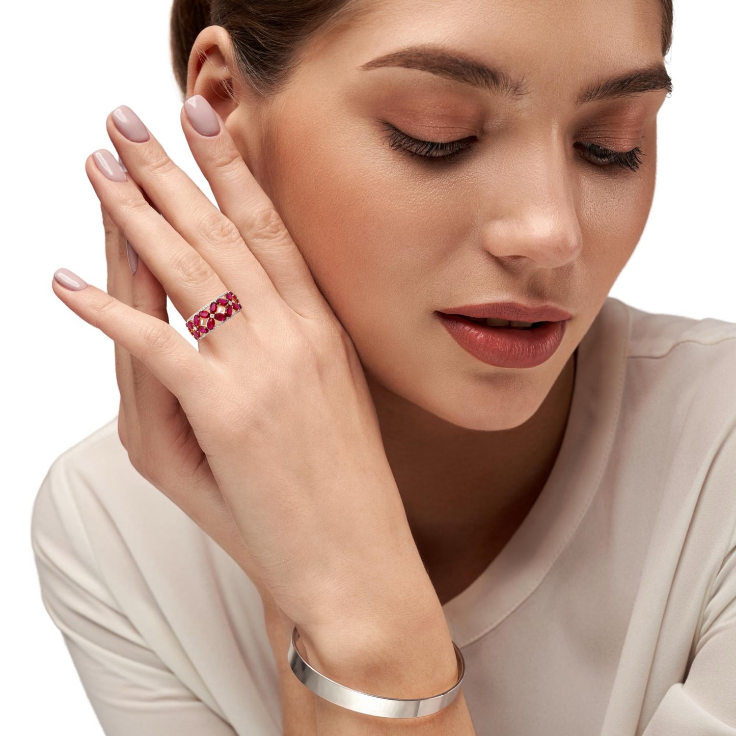 Ruby and Diamond Band Ring