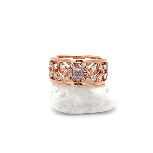 Pink Diamond Band Ring in Rose Gold