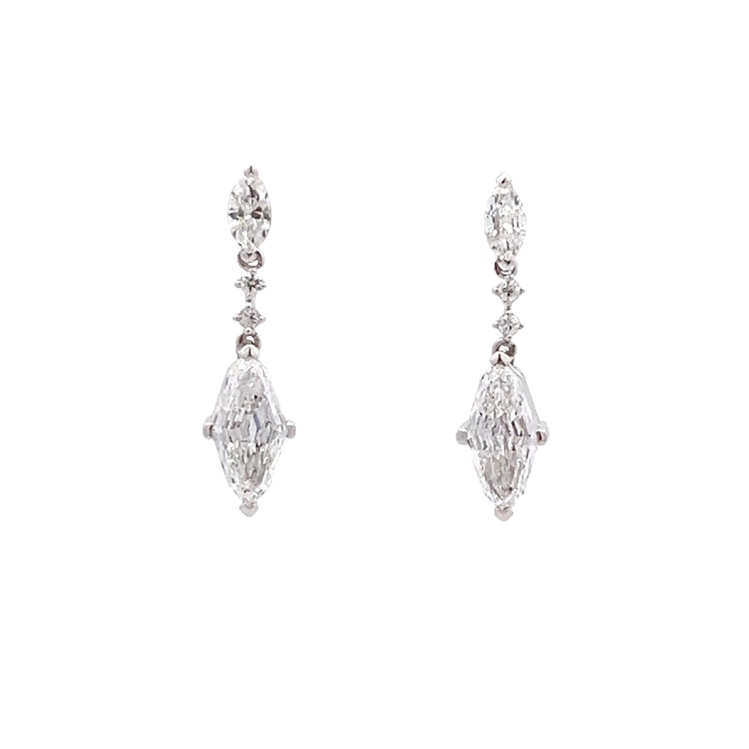 Step Marquise 2.06ct Lab-grown Diamond Earring Studs in Platinum