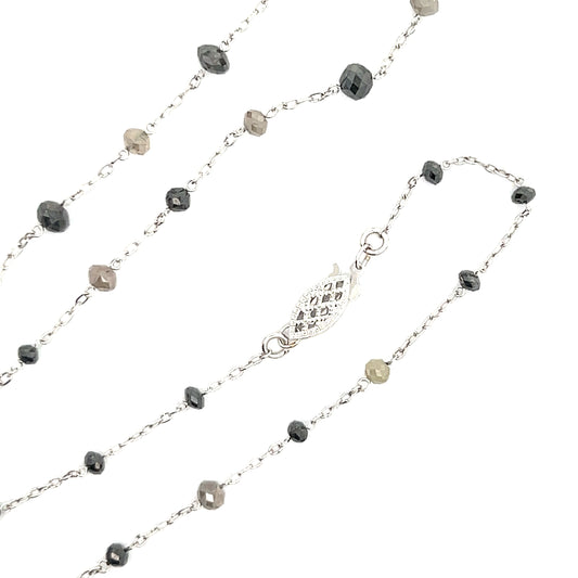 Salt & Pepper Diamond Station Necklace