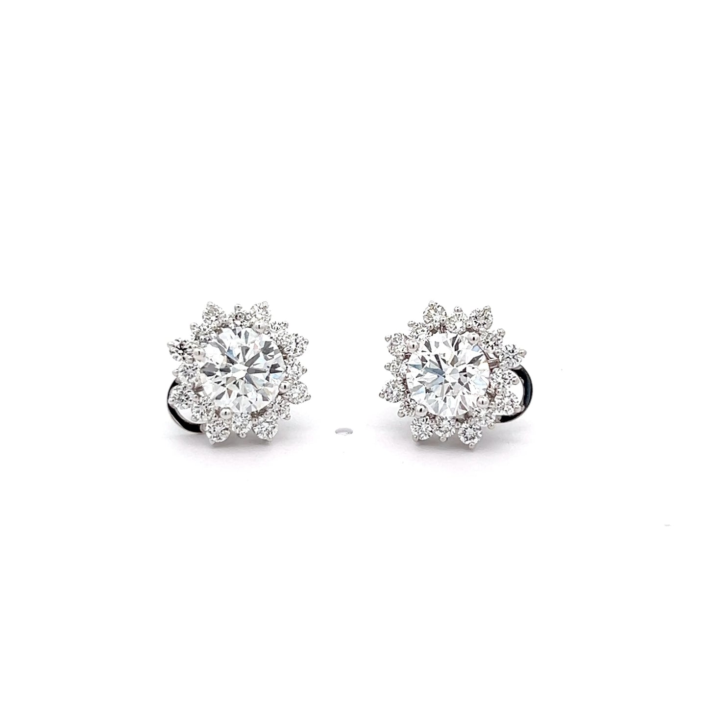 Round 2.70ct Lab-grown Diamond Studs with Removable Jackets in Platinum