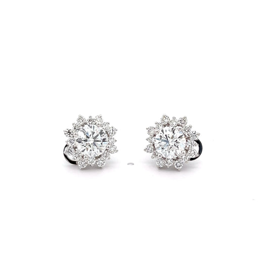 Round 2.70ct Lab-grown Diamond Studs with Removable Jackets in Platinum