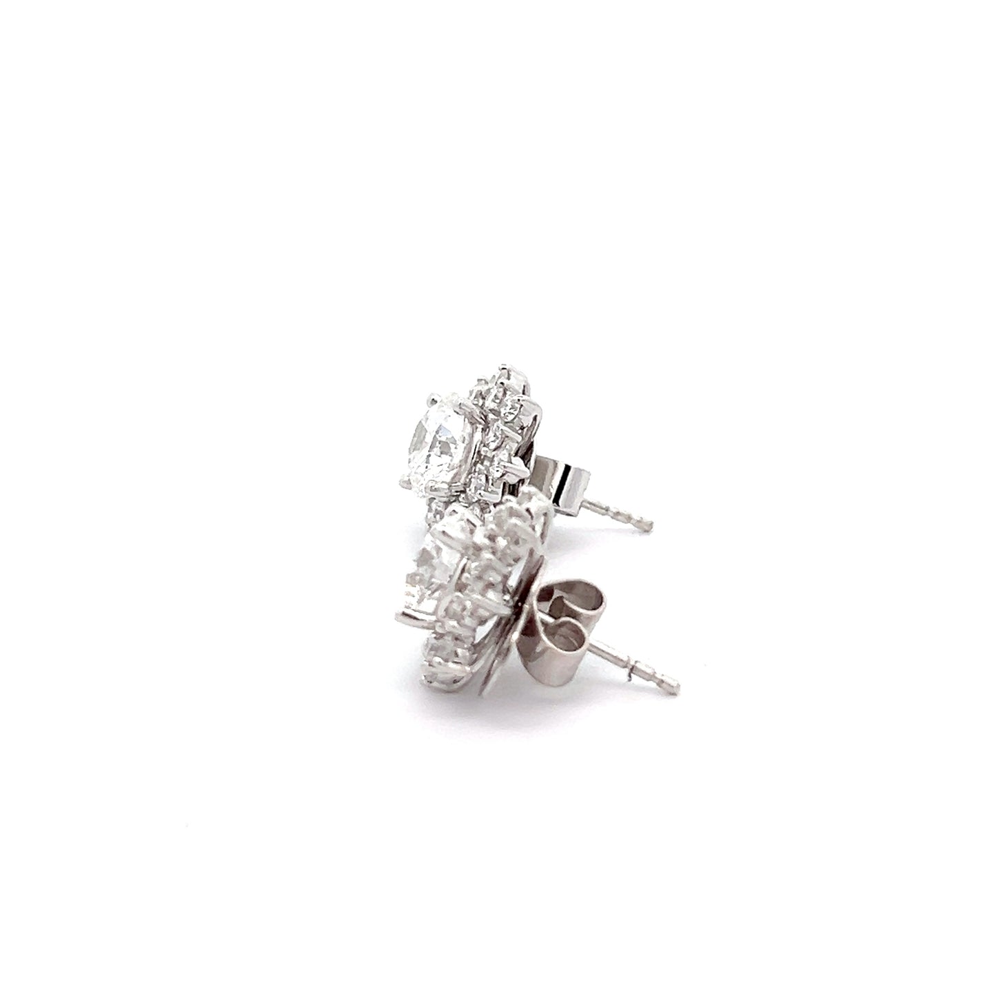 Round 2.70ct Lab-grown Diamond Studs with Removable Jackets in Platinum