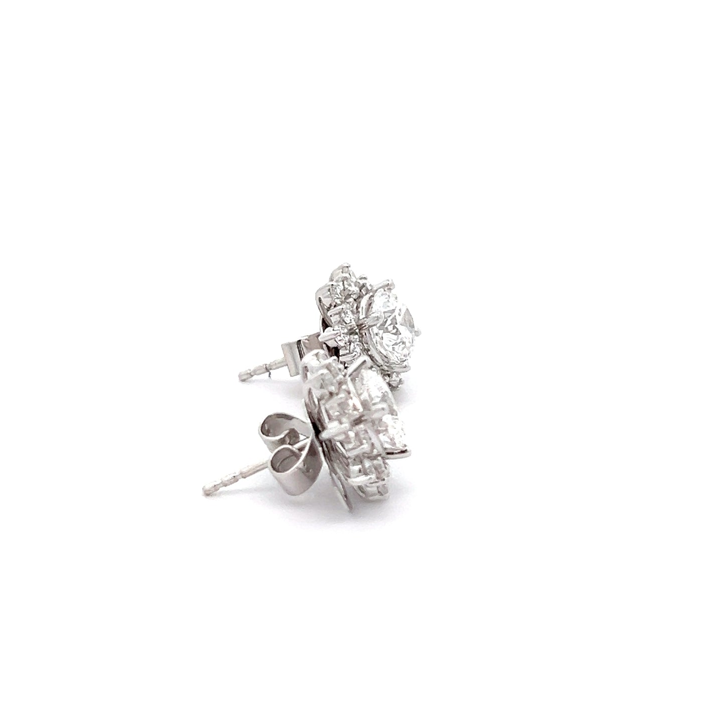 Round 2.70ct Lab-grown Diamond Studs with Removable Jackets in Platinum