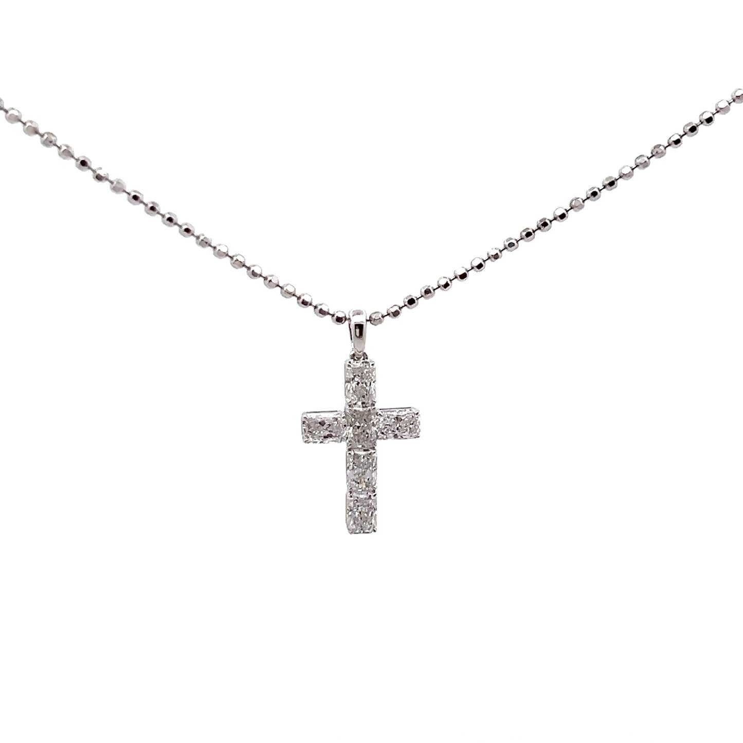 Radiant Lab-grown Diamond Cross in Platinum