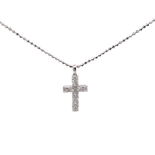 Radiant Lab-grown Diamond Cross in Platinum
