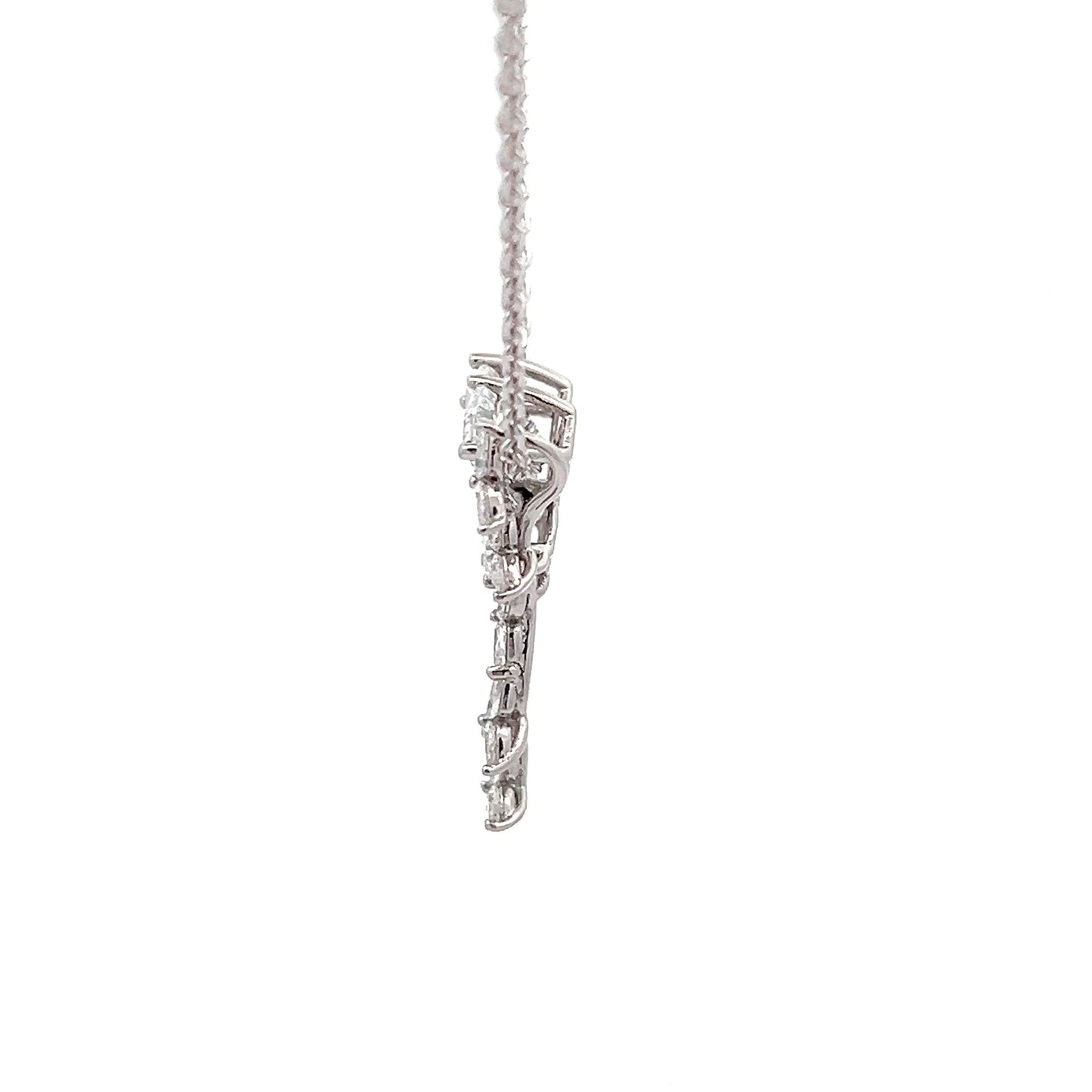 Butterfly Dance Necklace with Pear Shape Lab-grown Diamonds in Platinum