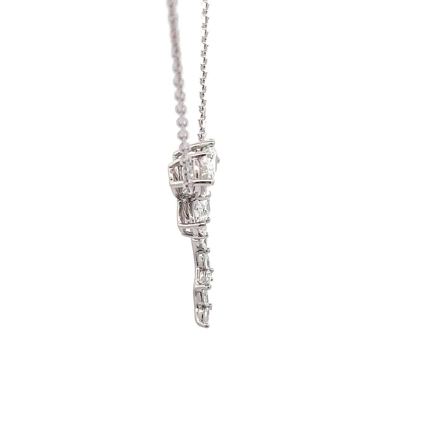 Butterfly Dance Necklace with Pear Shape Lab-grown Diamonds in Platinum