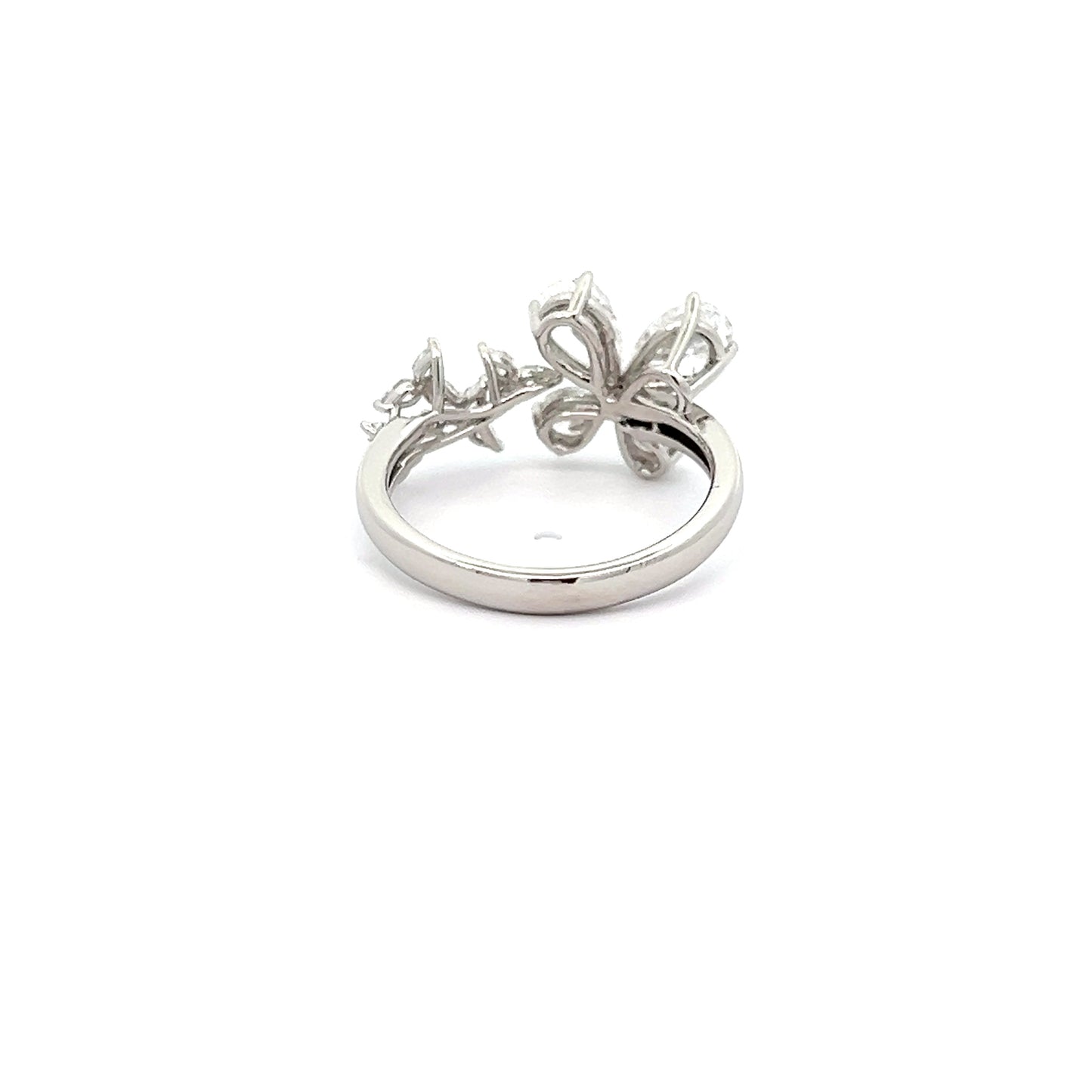Butterfly Dance Ring with Pear Shape Lab-grown Diamonds in Platinum