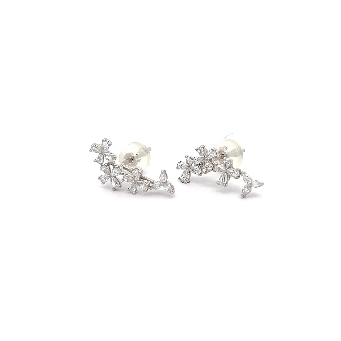 Butterfly Dance Earrings with Pear Shape Lab-grown Diamonds in Platinum
