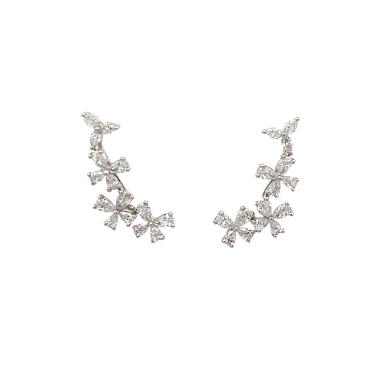 Butterfly Dance Earrings with Pear Shape Lab-grown Diamonds in Platinum
