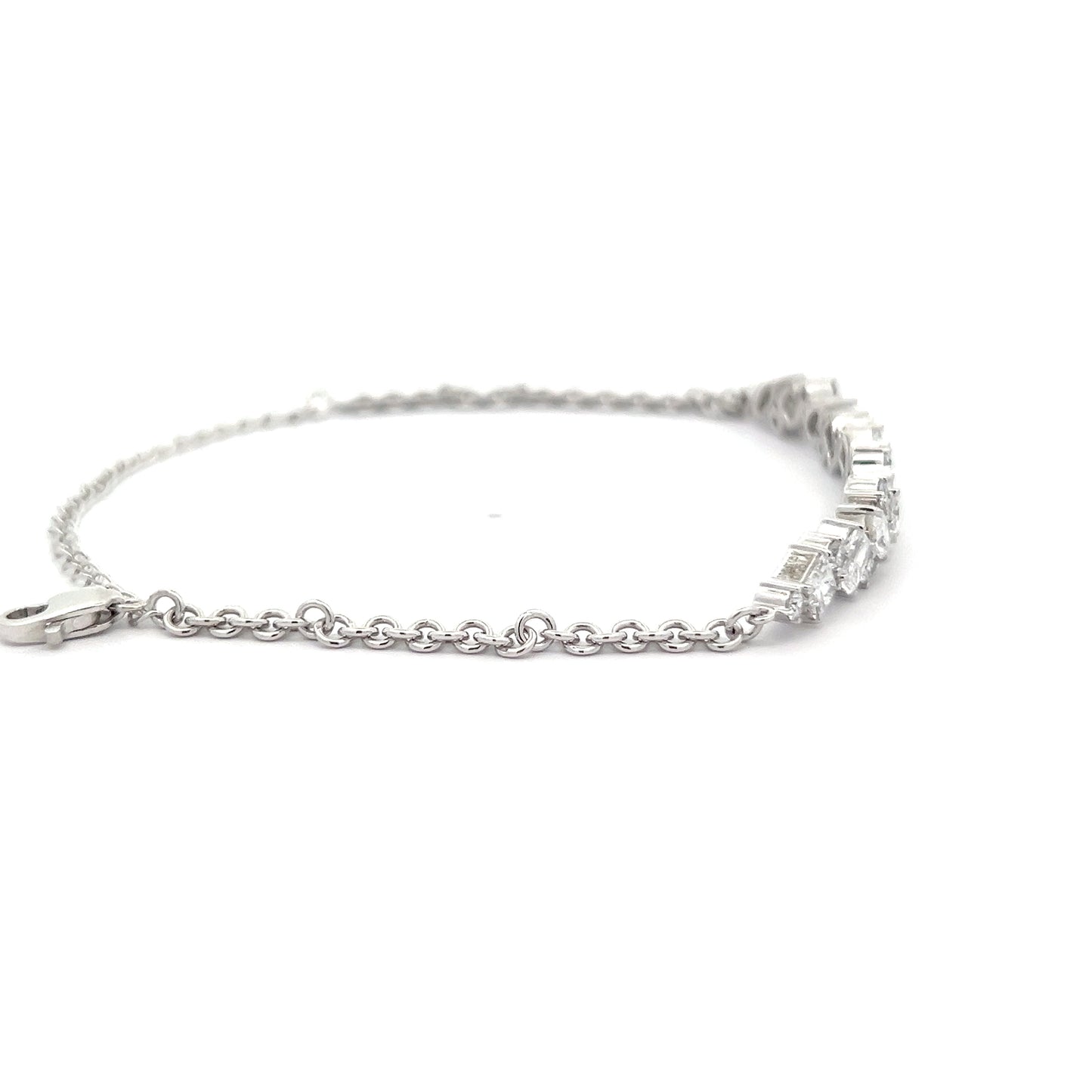 Multiple Fancy Shape Lab-grown Diamond Bracelet in Platinum