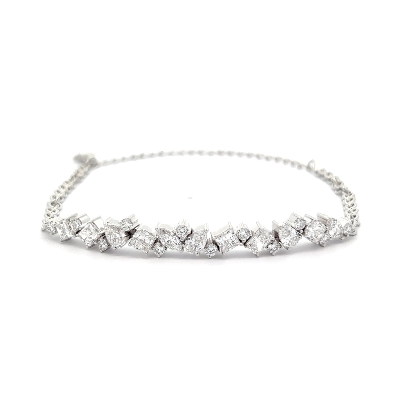 Multiple Fancy Shape Lab-grown Diamond Bracelet in Platinum
