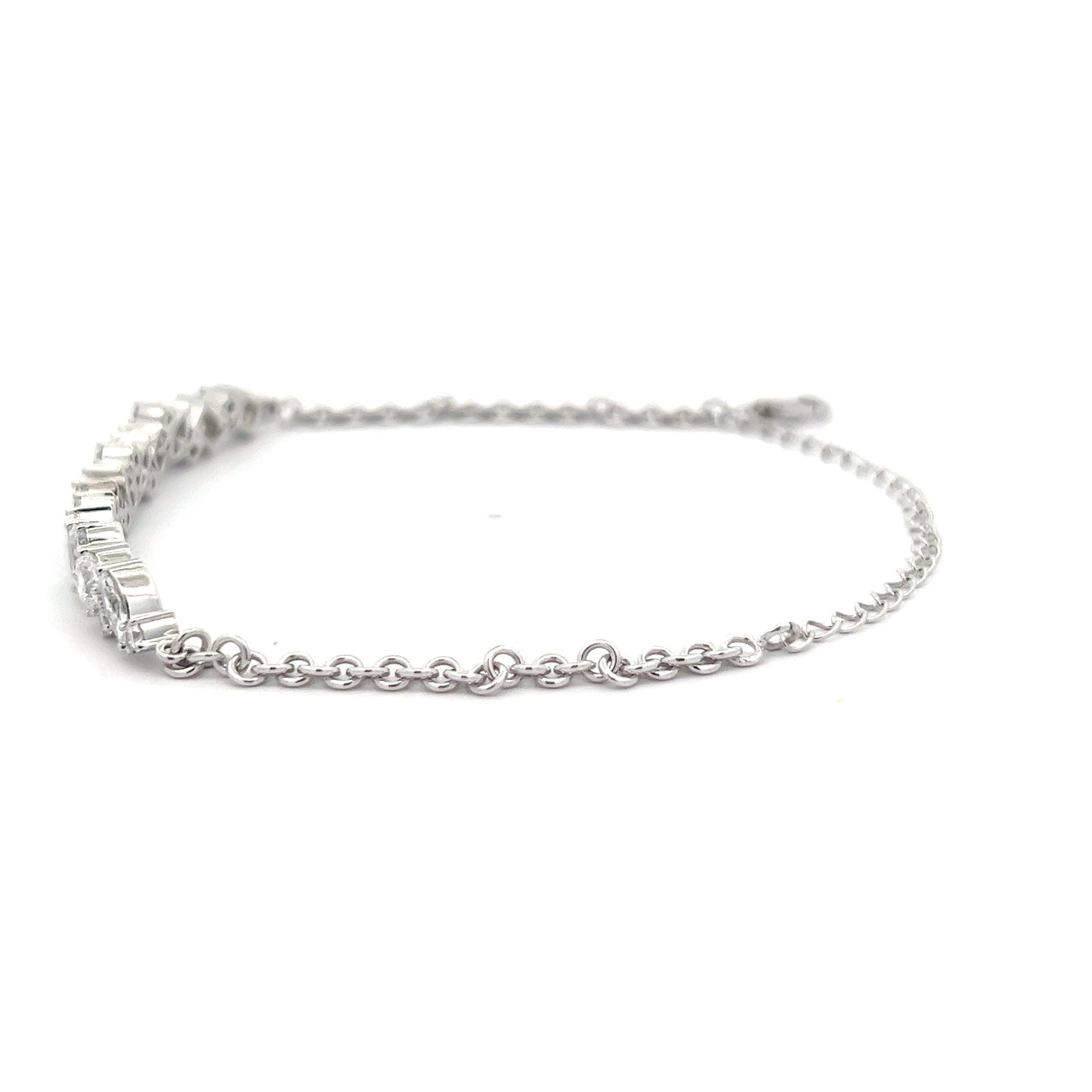 Multiple Fancy Shape Lab-grown Diamond Bracelet in Platinum