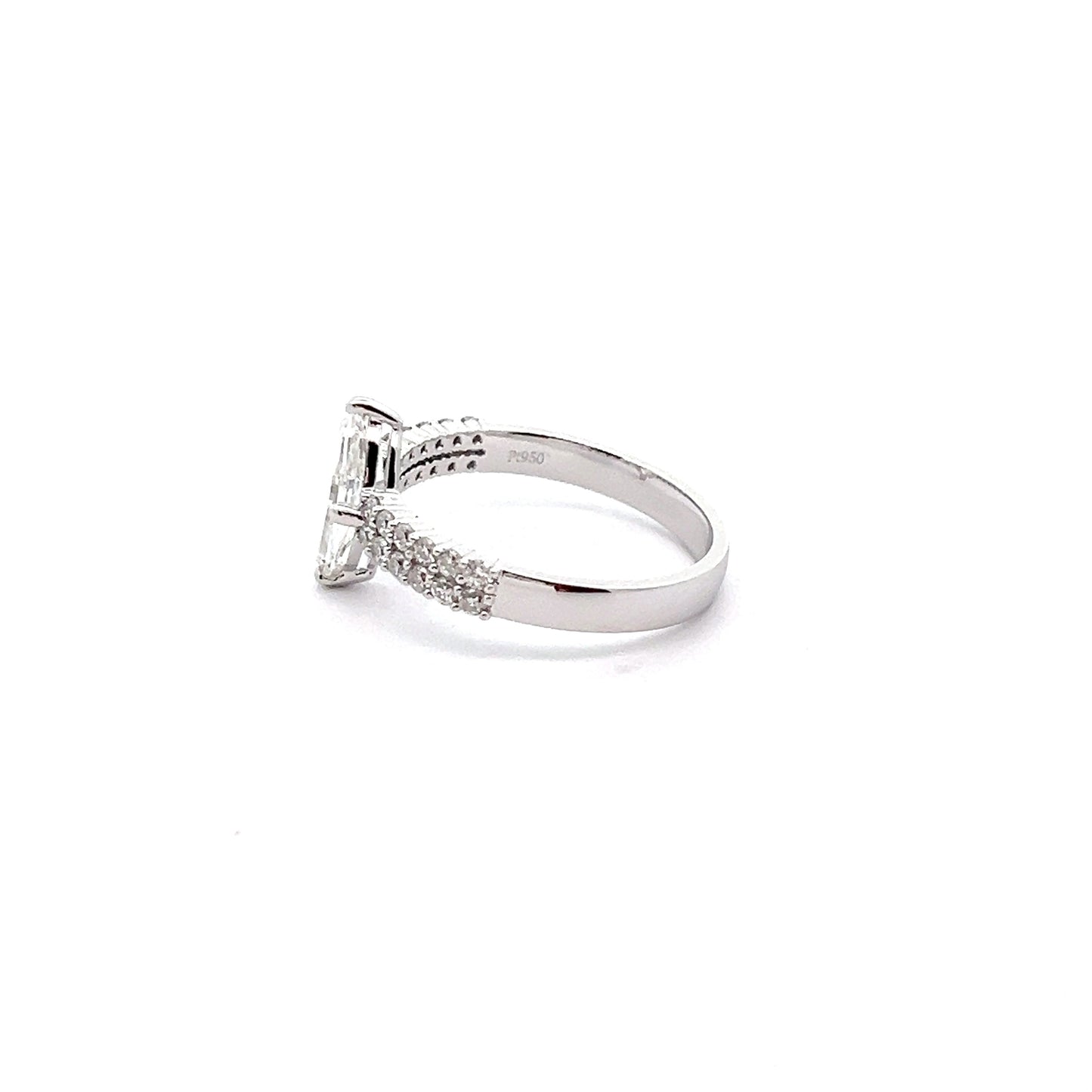 Step Marquise 1.07ct Lab-grown Diamond Ring in Platinum