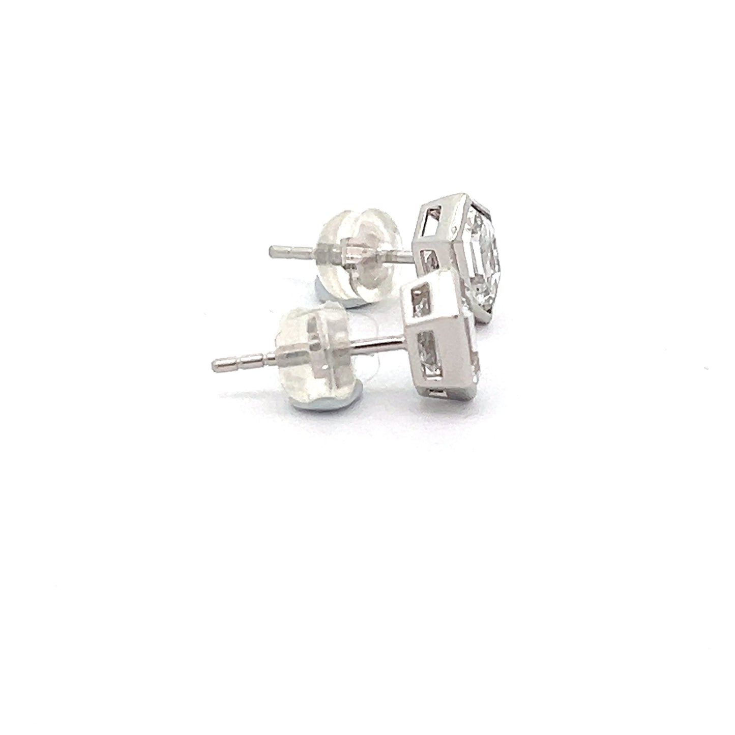 Long Hexagon Lab-grown diamond Studs in Platinum