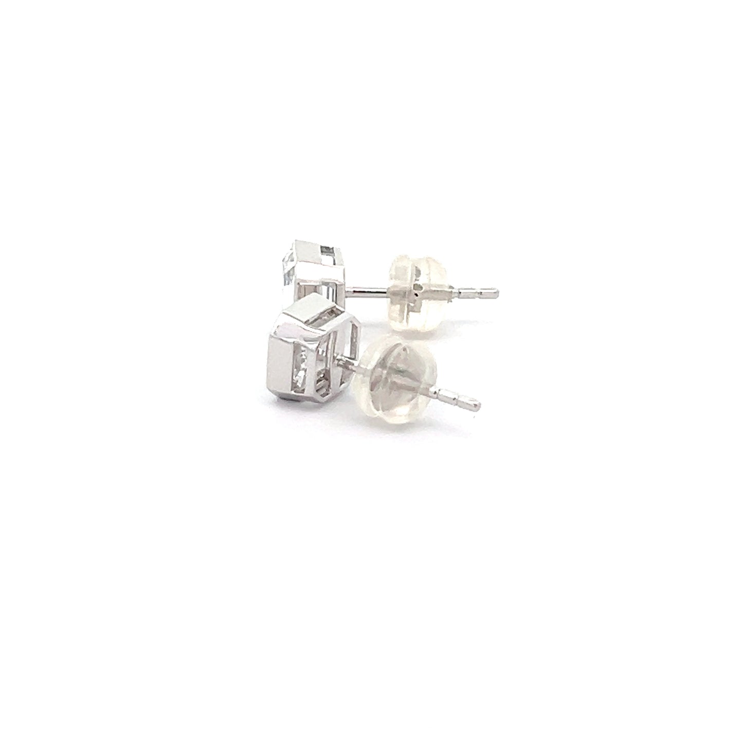 Asscher Cut Lab-grown Diamond Studs in Platinum