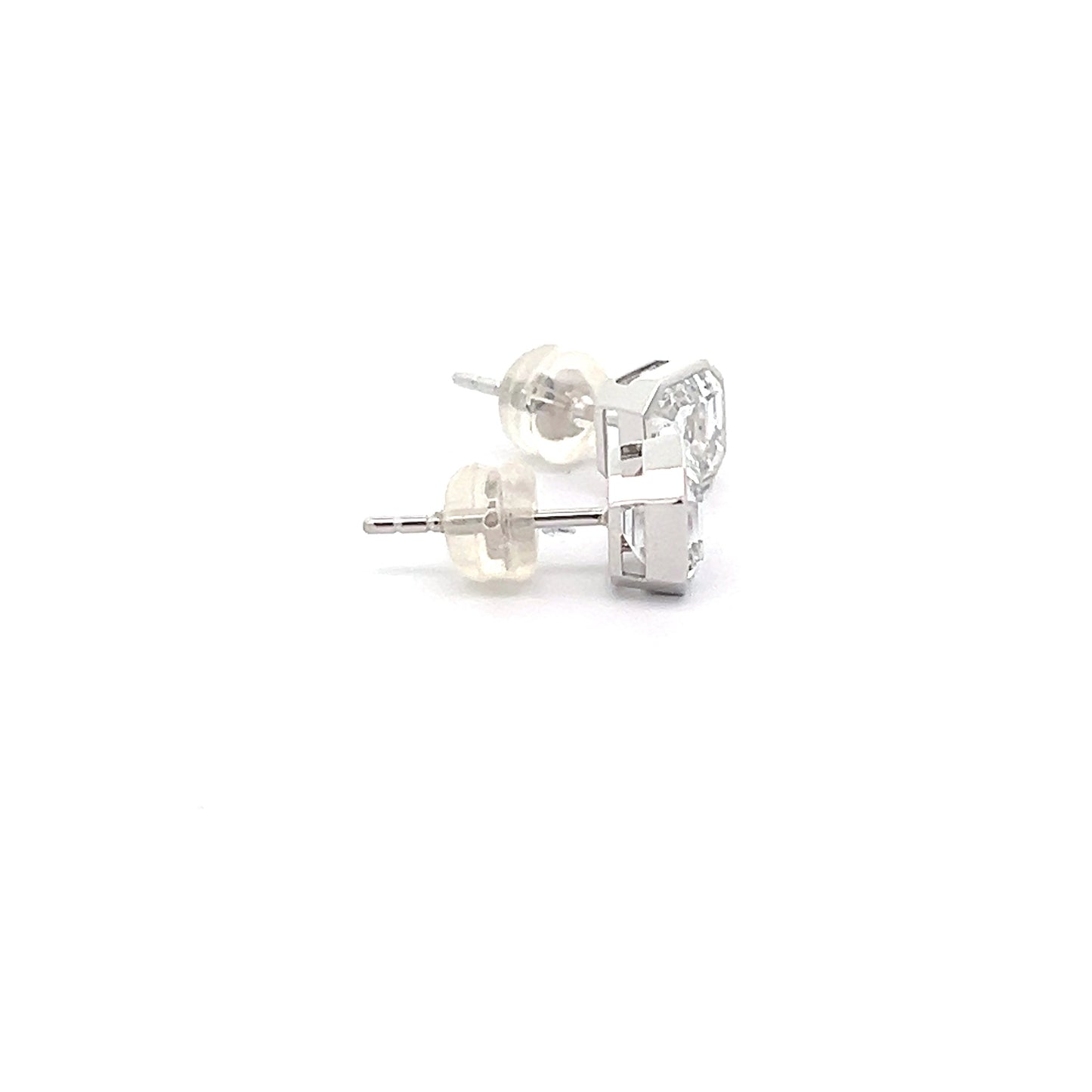 Asscher Cut Lab-grown Diamond Studs in Platinum