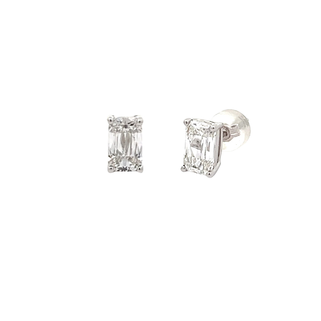 Radiant Cut Lab-grown Diamond Studs in Platinum
