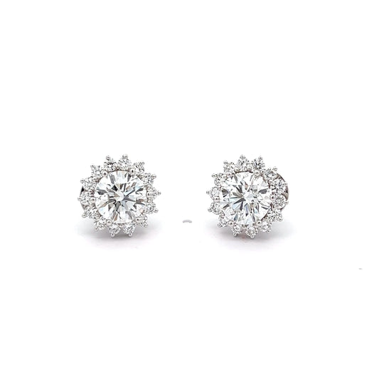 Round 4.10ct Lab-grown Diamond Studs with Removable Jackets in Platinum