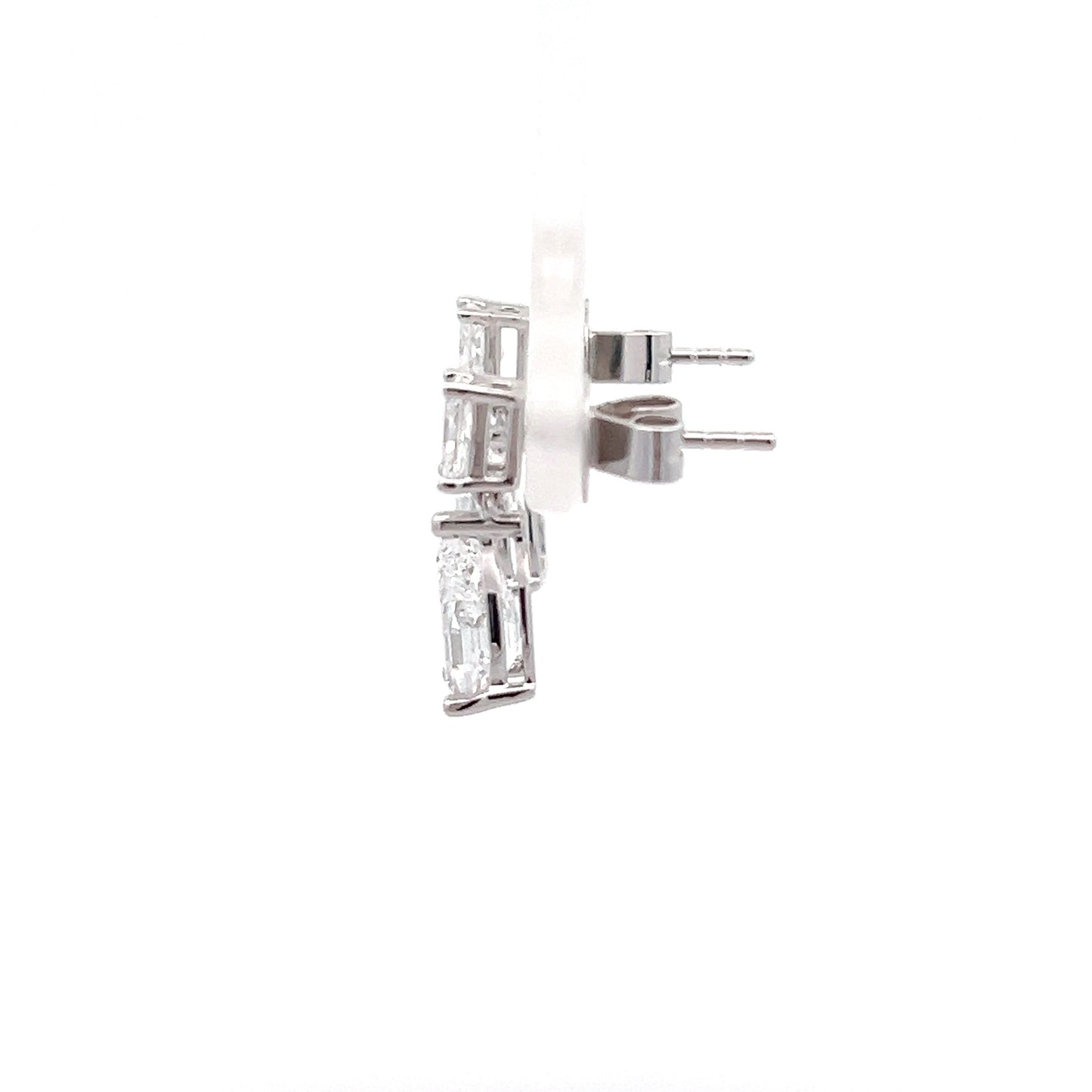 Step Pear 2.04ct Lab-grown Diamond Earring Studs in Platinum