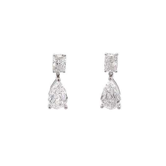 Step Pear 2.04ct Lab-grown Diamond Earring Studs in Platinum