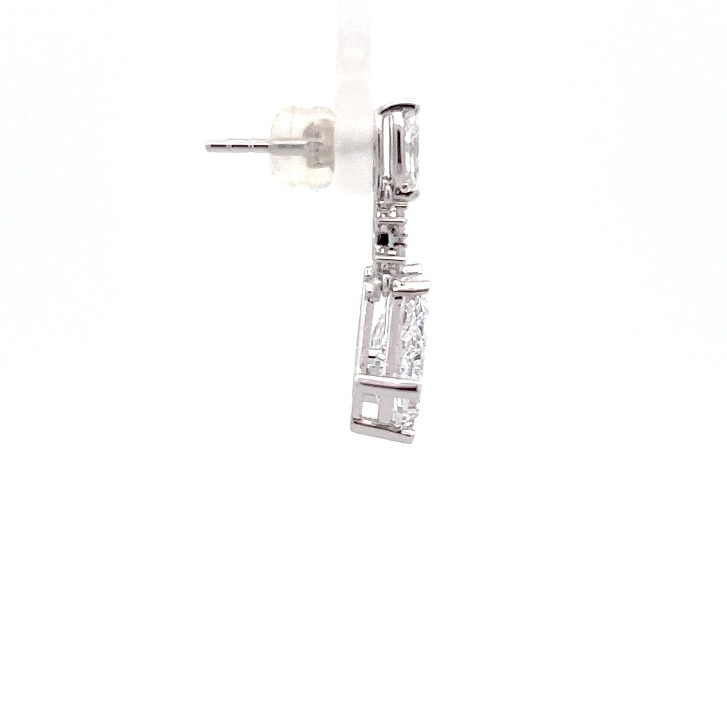 Kite-shape 2.07ct Lab-grown Diamond Earring Studs in Platinum
