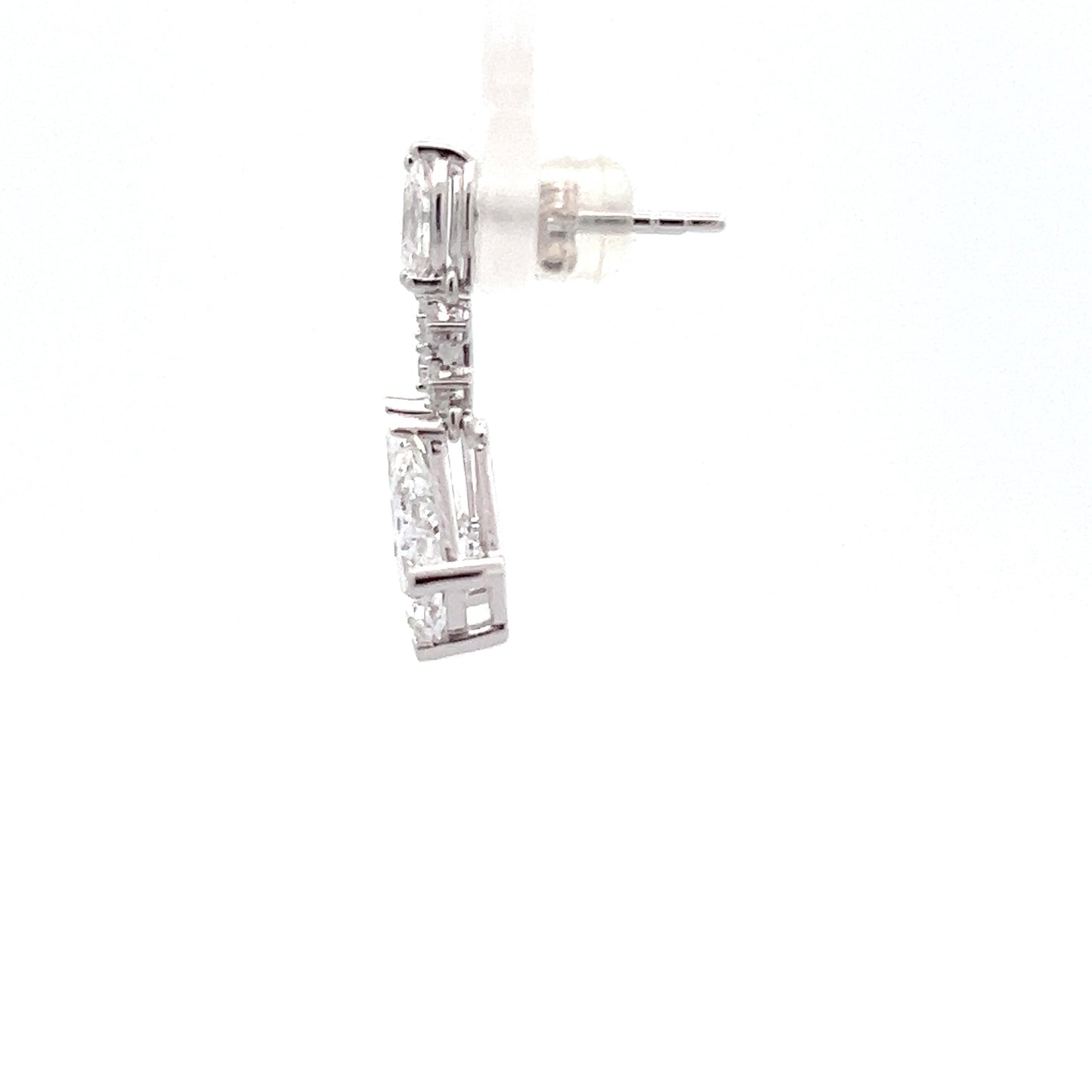 Kite-shape 2.07ct Lab-grown Diamond Earring Studs in Platinum