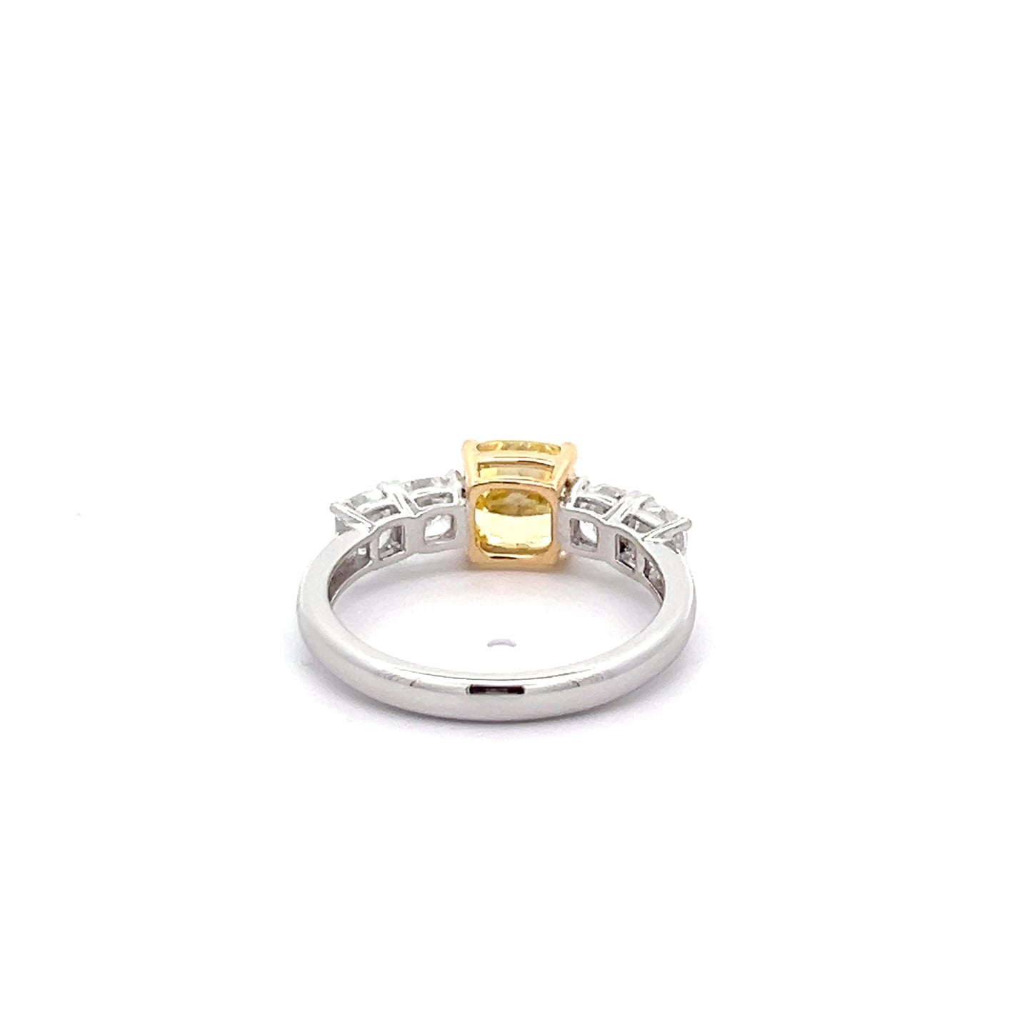 Yellow Cushion 1.53ct Lab-grown Diamond Ring in Platinum