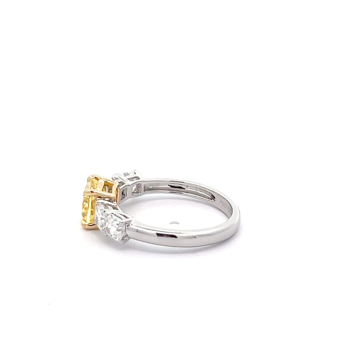 Yellow Cushion 1.53ct Lab-grown Diamond Ring in Platinum